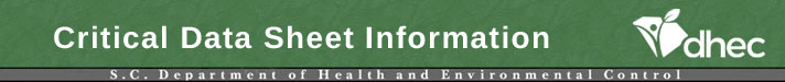 SC DHEC - Critiacal Data Information